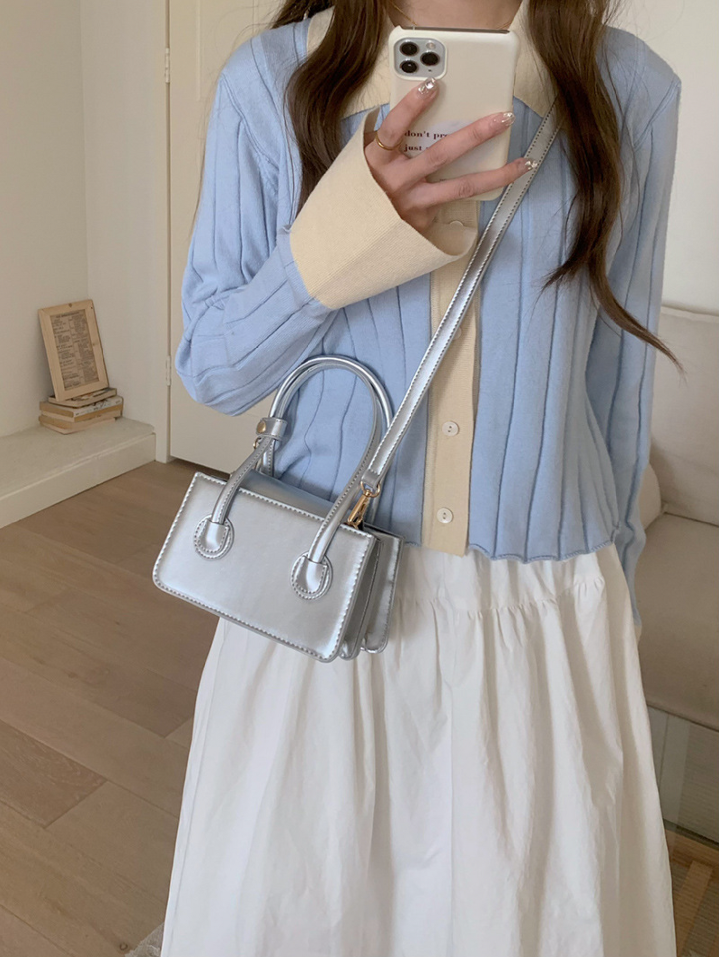 Mini Square Chic Handbag with Crossbody Strap - JoyDion