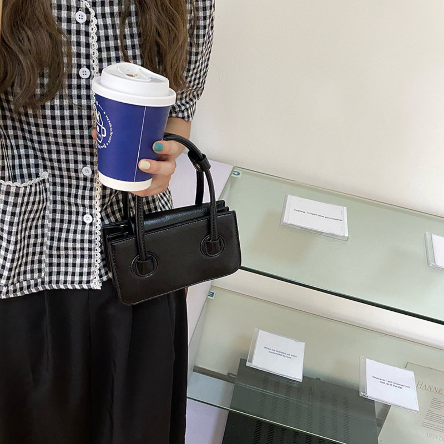 Mini Square Chic Handbag with Crossbody Strap - JoyDion