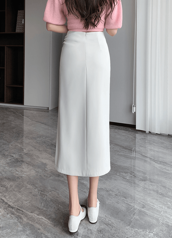 Elegant High-Waisted Slim Hip-Hugging Midi Skirt