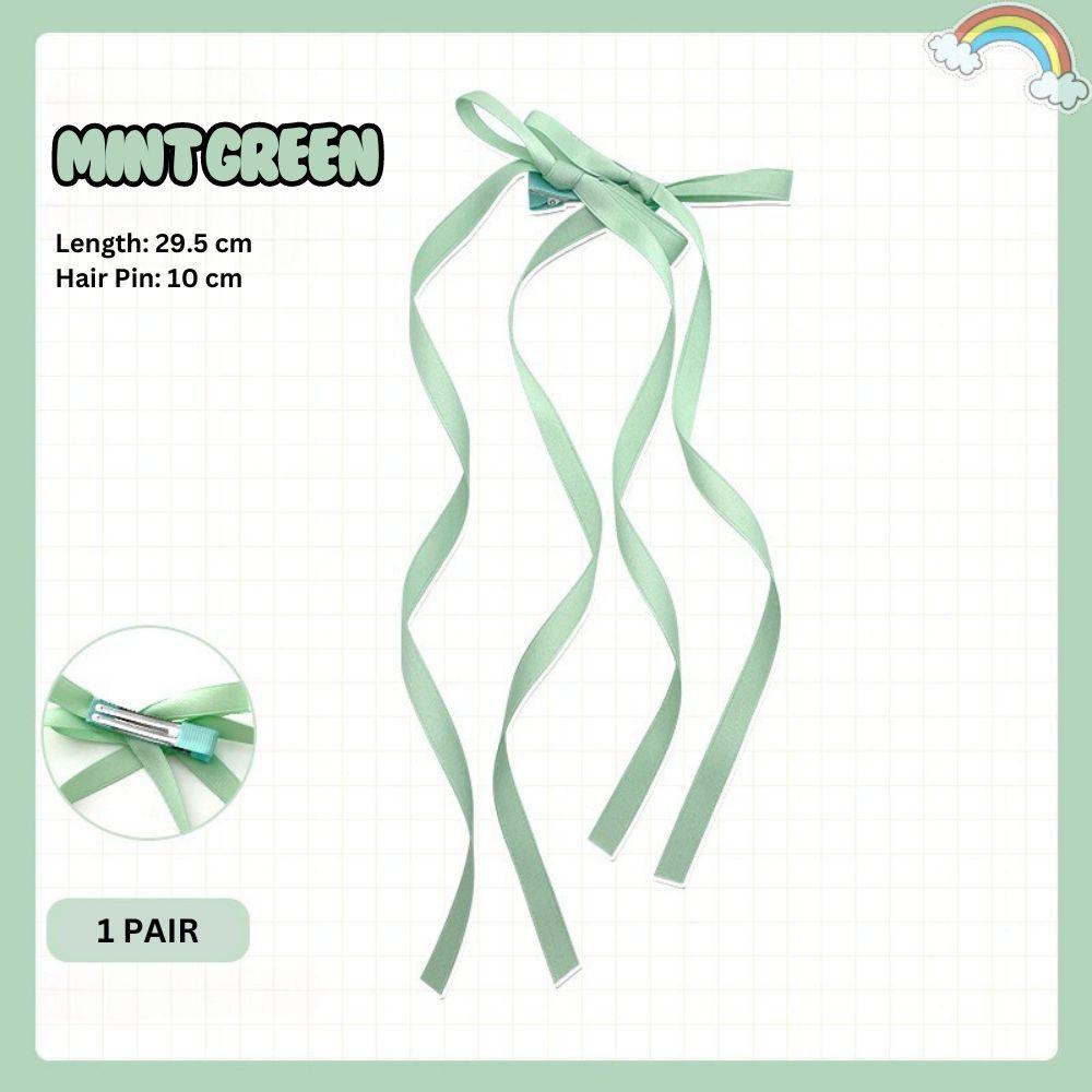 Ballerina Style Bow Hair Ribbon Hair Clip (1 pair) - JoyDion