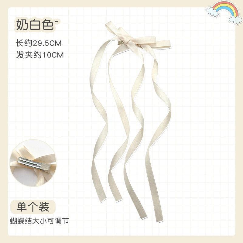 Ballerina Style Bow Hair Ribbon Hair Clip (1 pair) - JoyDion