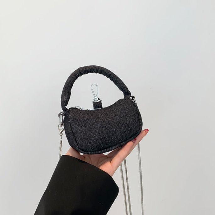 Mini Denim Crossbody Handbag - JoyDion